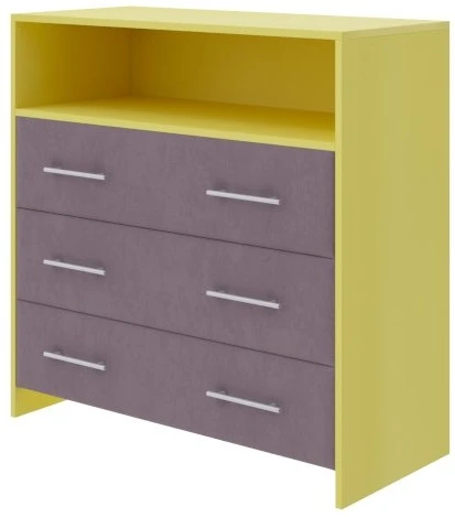 1925178 PROxSON Комод Свен (ЛДСП Лимонная+ткань Лимонный/Тетра Слива) 90x40