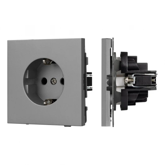 054080 Механизм электрической розетки SCT-TENDO-MEU1-PL-GR (230V, 16A) (Arlight, Графитовый) 054080