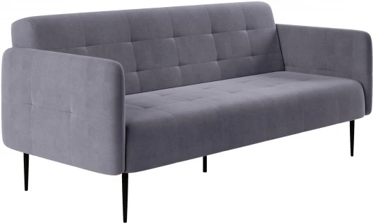 0000004041000000036177 Monaco диван-кровать прямой с подлокотниками, трехместный, бархат серый 27 Top Concept арт.13013
