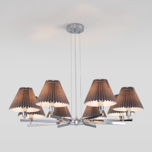 60136/8 хром/графит Умная подвесная люстра Eurosvet Peony 60136/8 хром/графит (220V)