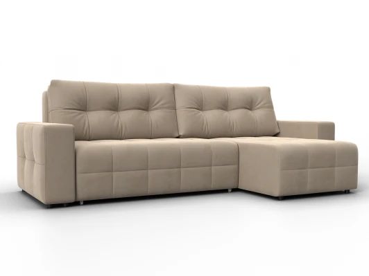 137602 Диван угловой Лига-122 угол универсальный (ДСП,Брус,Велюр/Бежевый) Лига Диванов 137602