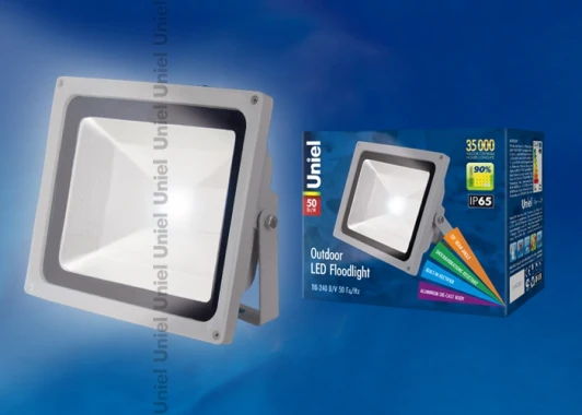 ULF-S01-50W/DW IP65 110-240В картон Прожектор уличный Uniel ULF-S01-50W/DW IP65 110-240В картон