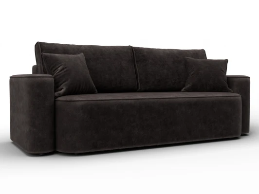 137071 Диван прямой Лига-118 НПБ (ДСП,ЛДСП,Брус,Фанера,Велюр/Коричневый) Лига Диванов 137071