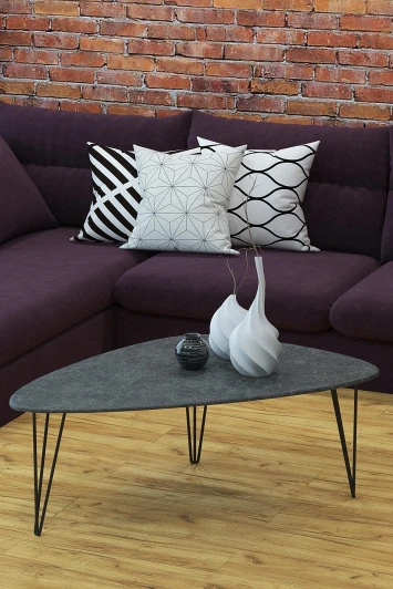 002580 Стол журнальный Престон серый бетон/черный от фабрики Mebelik