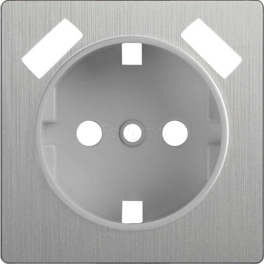 WL09-USB-CP Накладка для встраиваемой розетки с заземлением и двумя USB Werkel, серебряный рифленый