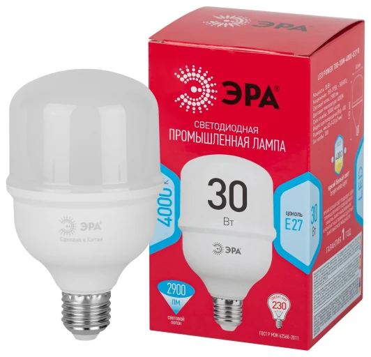 LED POWER T80-30W-4000-E27 R Лампочка светодиодная E27 30W ЭРА LED POWER T80-30W-4000-E27 R
