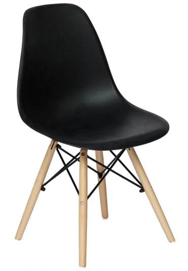 11465 Стул CINDY (EAMES) (mod. 001) черный/black (дерево береза/металл/сиденье пластик)