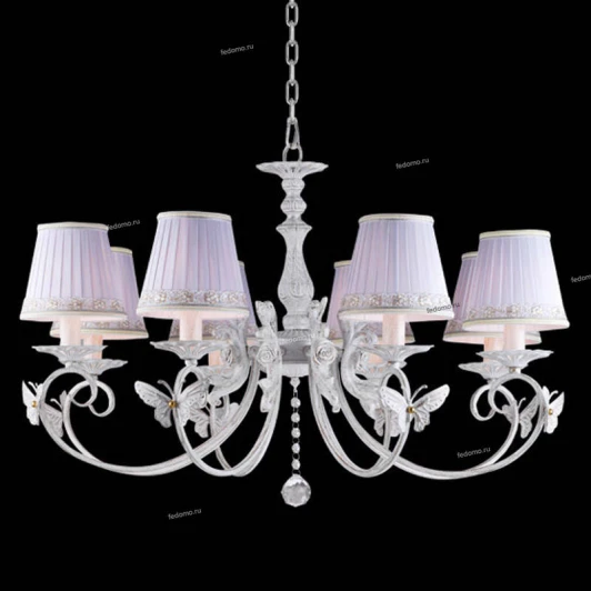 75001-8C WHITE GOLD Люстра подвесная Natali Kovaltseva Christina, 8 плафонов, белый с золотом и прозрачным