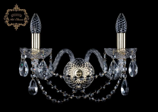 10.11.2.165.Gd.Sp Бра Art Classic 10.11 10.11.2.165.Gd.Sp (220V, хрусталь, подвески, подсвечник, свеча)