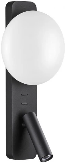 7048/5WL Настенный светильник для чтения со спотом Odeon Light Albergo 7048/5WL металл/акрил черный IP20 LED 1*5W (220V, выключатель)