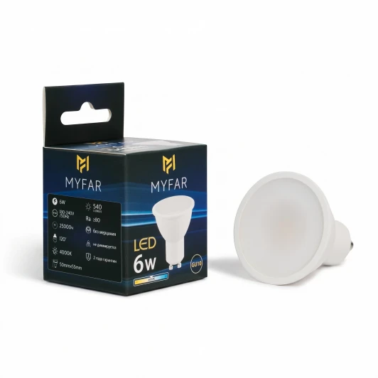 MB1202GU10-6W4K Лампочка светодиодная MyFar Базиc GU10 MB1202GU10-6W4K