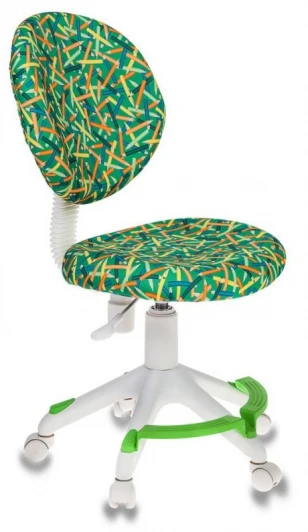 KD-W6-F/PENCIL-GN Кресло детское Бюрократ KD-W6-F зеленый карандаши сетка крестовина пластик белый