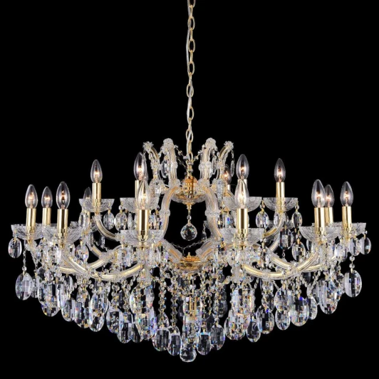 HOLLYWOOD SP12+6 GOLD Люстра подвесная хрустальная Crystal Lux Hollywood, 18 ламп, золото с прозрачным