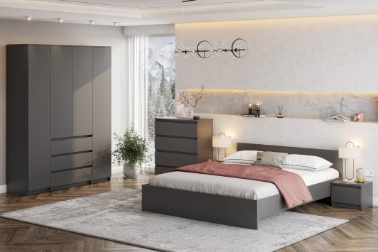 H144708 Спальня Арника Денвер графит. Комплект 1