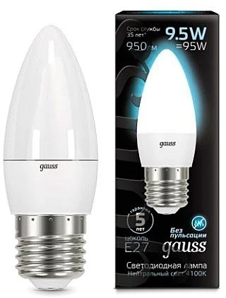 103102210 Лампочка светодиодная E27 9,5 Вт 950 lm 4100K нейтральное белое свечение Gauss 103102210