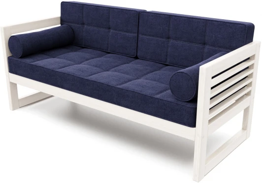 21877 Диван Arsko прямой Сега Б беленый дуб рогожка синяя