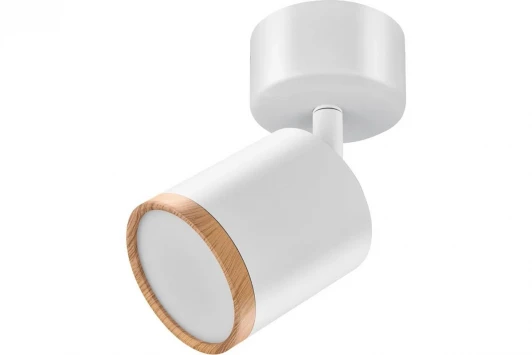 SPOT06-CLL5W-1 Спот накладной светодиодный 5W LED, 4000K, 375лм, поворотный, матовый белый/дерево Lumin'arte SPOT06-CLL5W-1