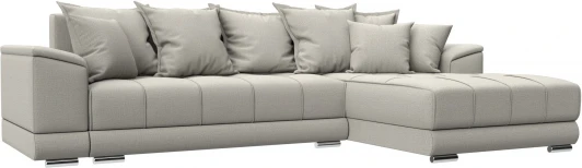 122927 Диван угловой НордСтар правый угол (Бежевый/Рогожка) Лига Диванов арт.122927