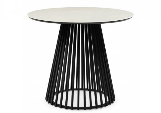 625913 Керамический стол Нэнси 90 carmen light grey / черный 625913