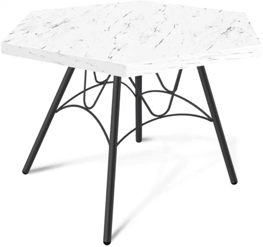 8004469101 Столик журнальный SHT-S100/TT20 ЛДСП 60 черный муар/мрамор каррара белый Sheffilton 8004469101