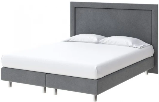 1925861 PROxSON Кровать London Boxspring Lift (Ткань: Велюр Monopoly Британский серый (996)) 120x200