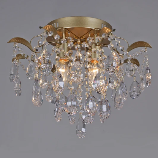 04035-0.3-04 MATT GOLD Потолочная люстра хрустальная Reluce 04035-0.3-04 MATT GOLD (220V)