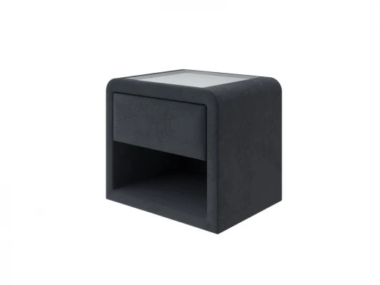 2031640 Тумба Cube (Ткань: Велюр Teddy Древесный уголь) PROxSON 52x41 2031640