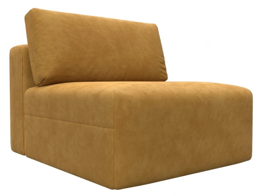 129545 Модуль диван Лига-060 НПБ (ЛДСП,Брус,Фанера,Велюр/Желтый) Лига Диванов 129545