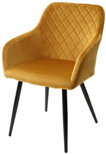628M03759 Стул M-City BRANDY BLUVEL-68 желтый/ черный каркас