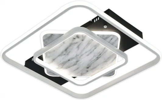 10293/3LED Потолочная люстра светодиодная Escada Nebula 10293/3LED 111Вт, металл/силикон, черный/белый мрамор (регулировка яркости, 220V, пульт управления)