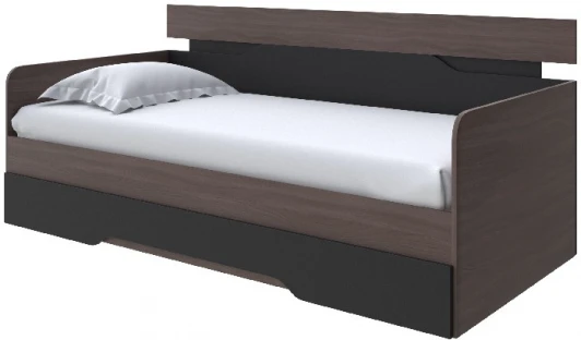 2020012 Без бренда Кровать-Софа Milton (ЛДСП Ясень Шимо Темный/Черный) 120x200