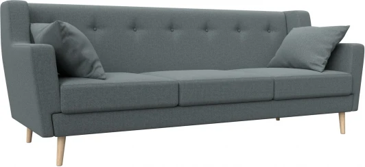 122451 Диван кухонный прямой Брайтон 3 (Серый/Рогожка) Лига Диванов арт.122451