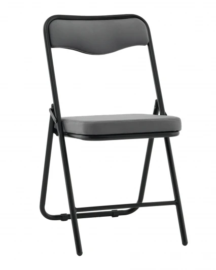 УТ000041387 Стул складной Джонни велюр велютто темно-серый каркас черный матовый Stool Group арт.УТ000041387