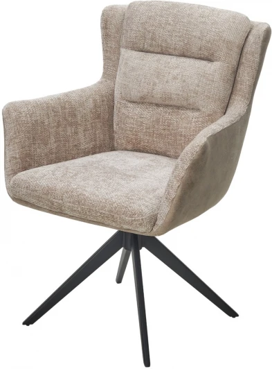621M05602 Стул GARLAND 360 град. поворот. HAGA-30 Бежевый, ткань/ GINO-101 Бежевый, ткань/ Черный, ®DISAUR