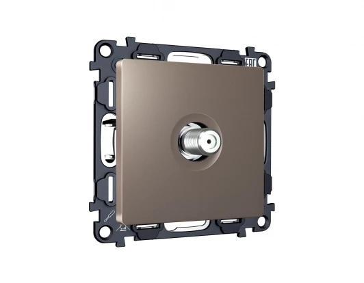 MA643050 Комплект механизма ТВ-розетки SAT встраиваемый (темная бронза матовый) Ambrella Volt QUANT MA643050