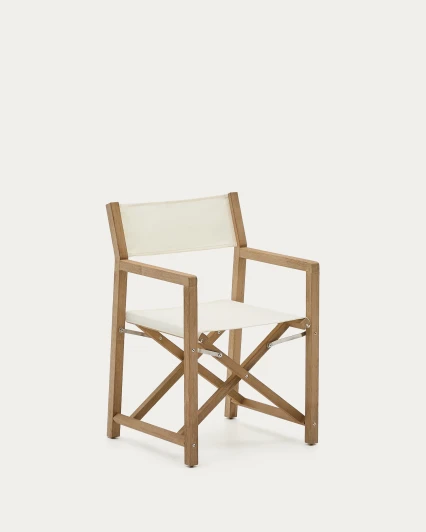 262383 Складной стул Vilara для улицы из акации и текстиля белого цвета La Forma (ex Julia Grup) арт.262383