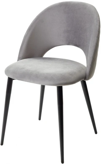461MC04031 Обеденный стул M-City MAX светло-серый #26, велюр / черный каркас
