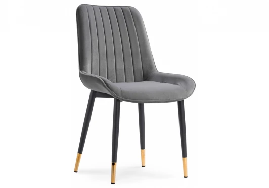 15005 Обеденный стул на металлокаркасе Woodville Seda 1 dark gray / black / gold 15005