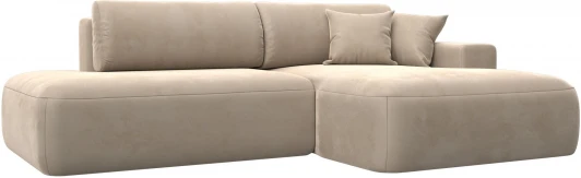 121407 Диван угловой Лига-036 НПБ Модерн правый угол (Бежевый/Велюр) Лига Диванов арт.121407