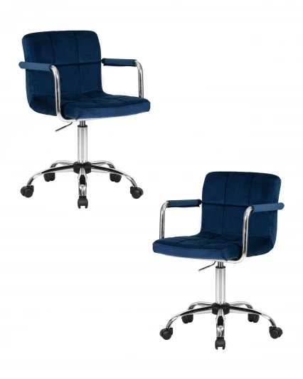 LM-9400-N_CH-M_V-MJ9-117 Набор 2 шт офисное кресло для персонала DOBRIN TERRY (синий велюр (MJ9-117))