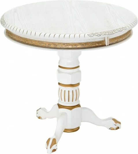 615201 Журнальный стол Woodville Бернард молочный / золотая патина арт.615201