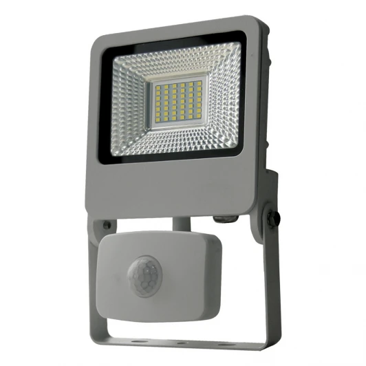 ULF-F37-30W/NW SENSOR IP54 195-240В SILVER картон Прожектор уличный Uniel ULF-F37-30W/NW SENSOR IP54 195-240В SILVER картон