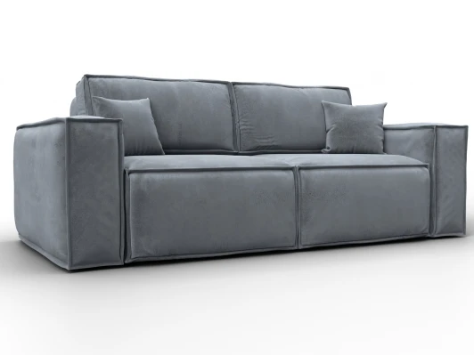 134137 Диван прямой Лига-081 НПБ (ДСП/Пластик/Велюр/Серый) Лига Диванов 134137