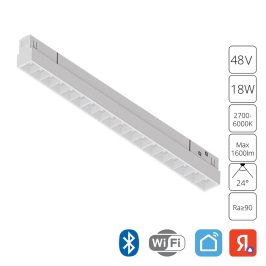 A4695PL-1WH Магнитный трековый линейный светильник Downlight LED 48V Arte Lamp Linea A4695PL-1WH (Умный дом, Алиса) (управление смартфоном)