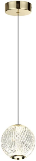 5008/5LA Подвесной светильник Odeon Light Crystal 5008/5LA золотой/металл/акрил LED 5W 4000K 390лм (220V, на проводе, шар)