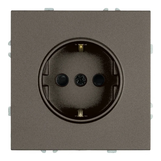 49932 Розетка с заземлением и шторками (антрацит, soft touch) Stekker Эмили 49932