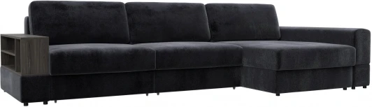 129107 Диван угловой с полкой Лига-055 НПБ Лонг угол универсальный Лига Диванов (Велюр) арт.129107