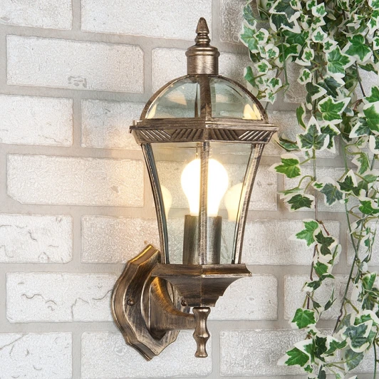 Capella черное золото Настенный фонарь уличный Elektrostandard Capella черное золото