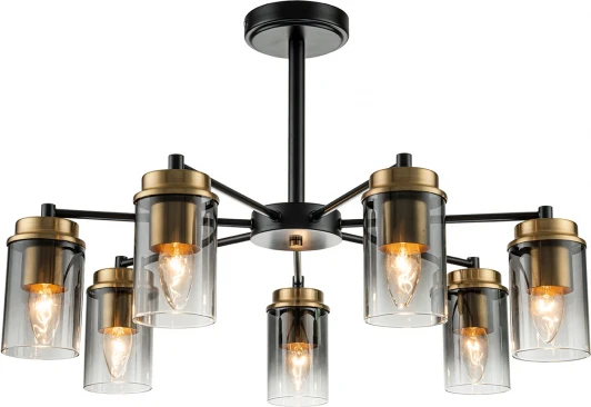 2118/7P Потолочная люстра на штанге Escada Dinasty 2118/7P E14*40W Black/Brass (220V)