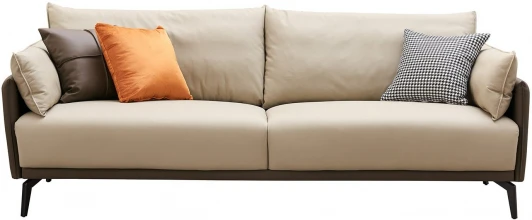 SF015-3BEIGE BROWN Диван ESF ELEGANTE NAPPA SF015 (3-х местный) бежевый 6615-коричневый/Кожа